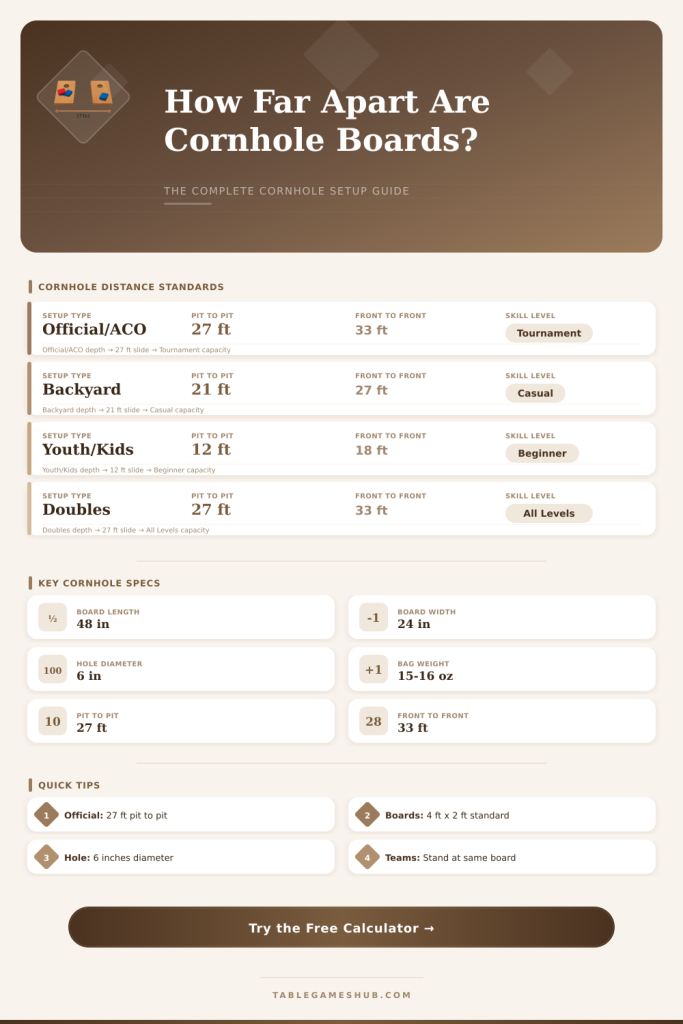 Cornhole Board Distance Calculator – Official Setup Every Time