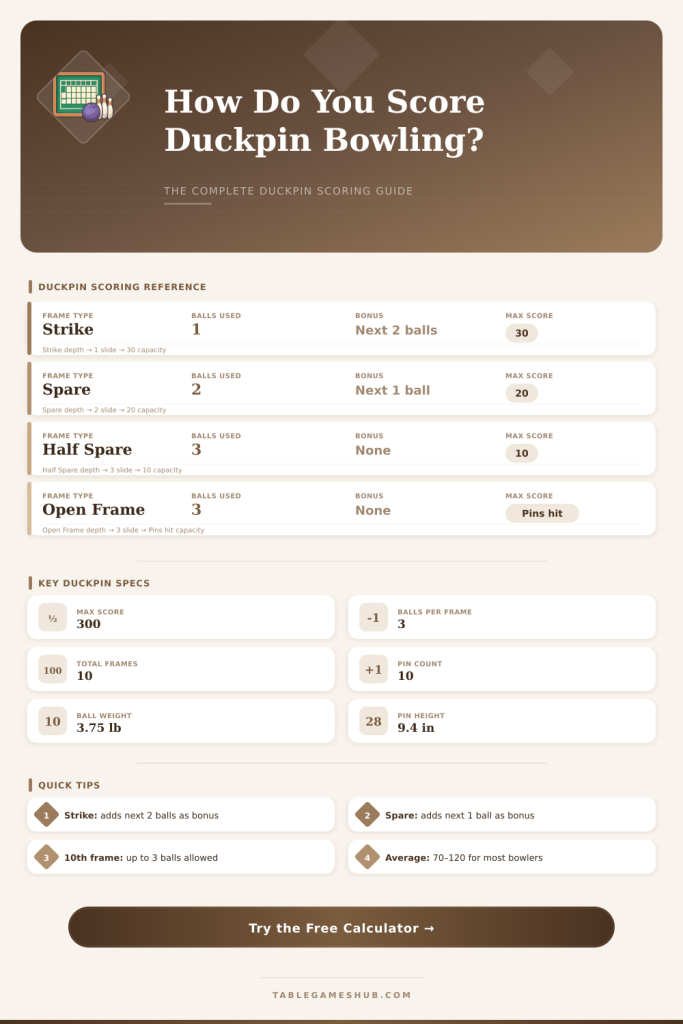 Duckpin Bowling Score Calculator – Track Every Frame