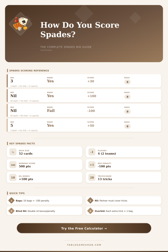 Spades Bid Calculator – Score & Track Every Hand