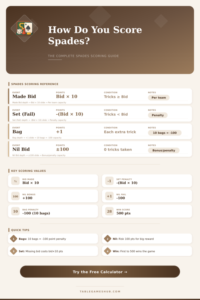 Spades Score Calculator – Track Every Hand Instantly
