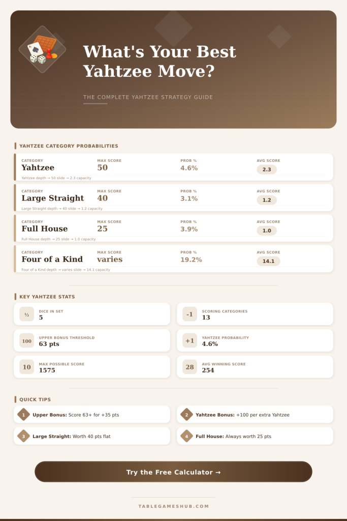 Yahtzee Strategy Calculator – Optimize Every Roll