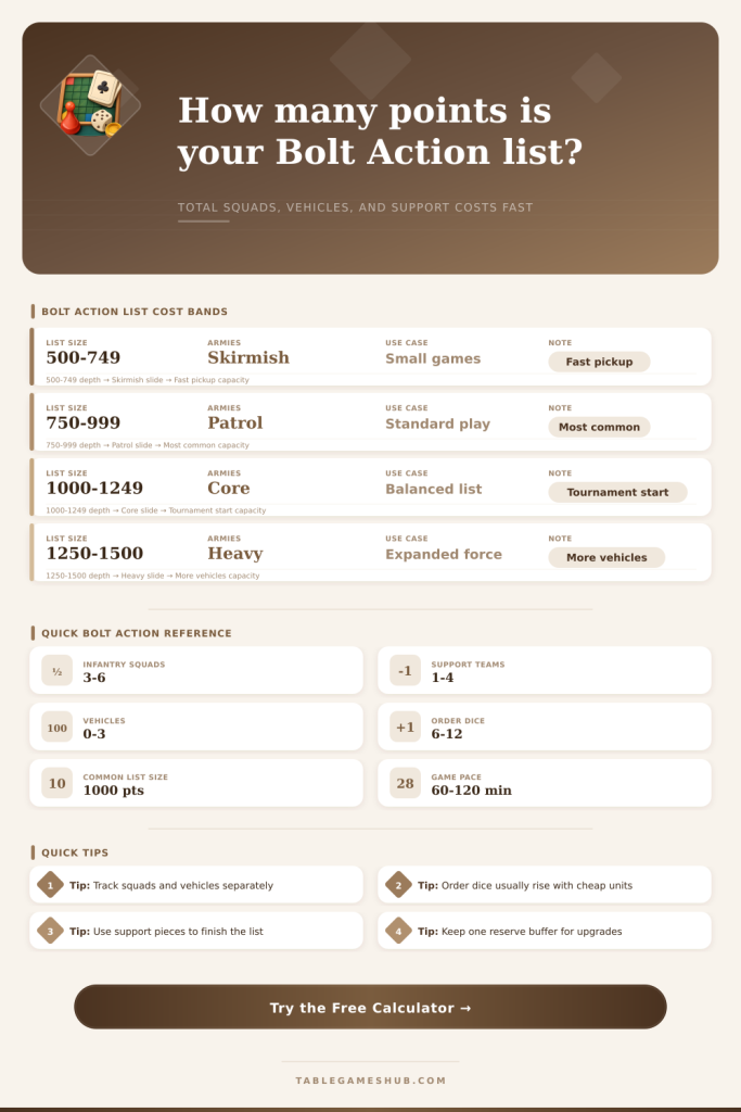 Bolt Action Points Calculator for Army Lists