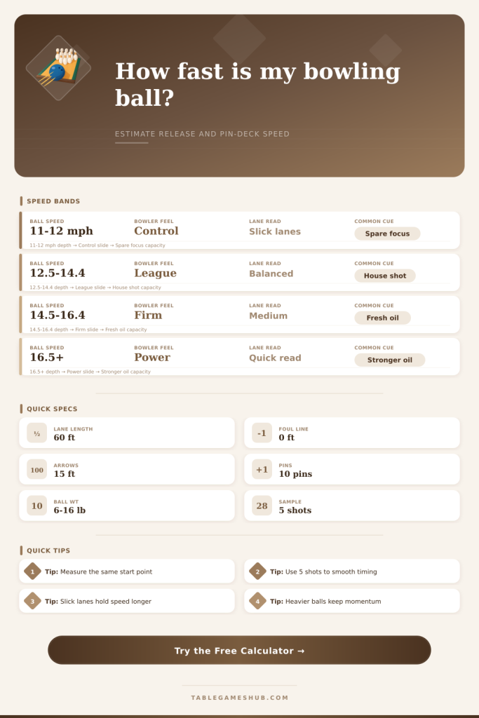 Bowling Speed Calculator for Lane Pace