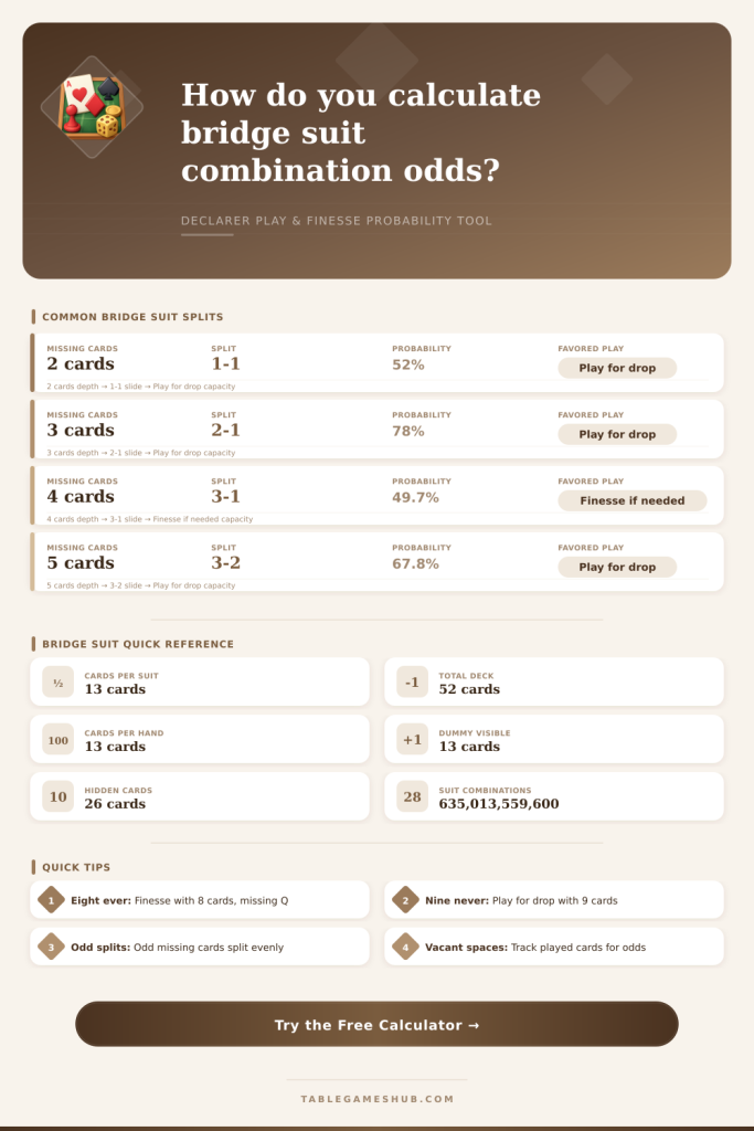 Bridge Suit Combination Calculator: Card Play Odds