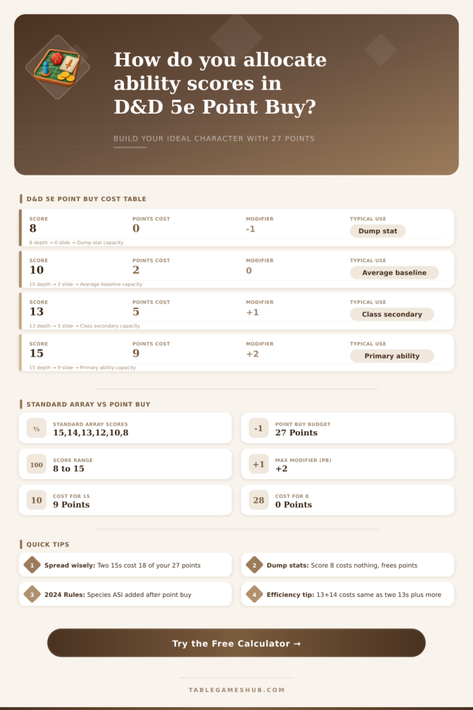 D&D 5e Point Buy Calculator (2024 Rules)