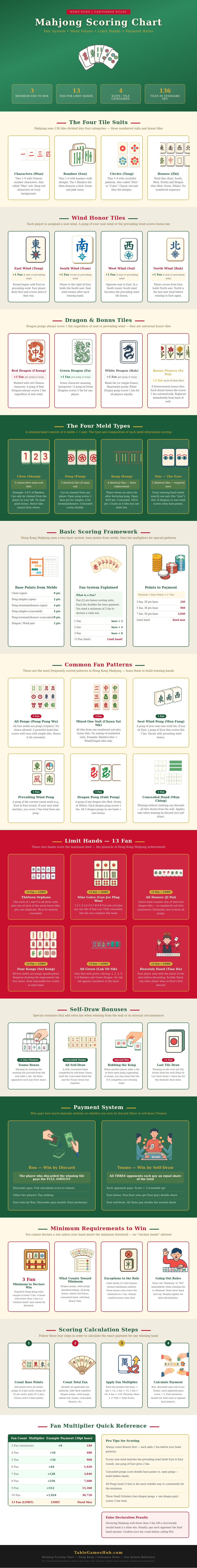 Mahjong Scoring Chart