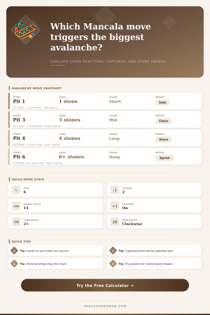 Mancala Avalanche Calculator for Chain Reactions
