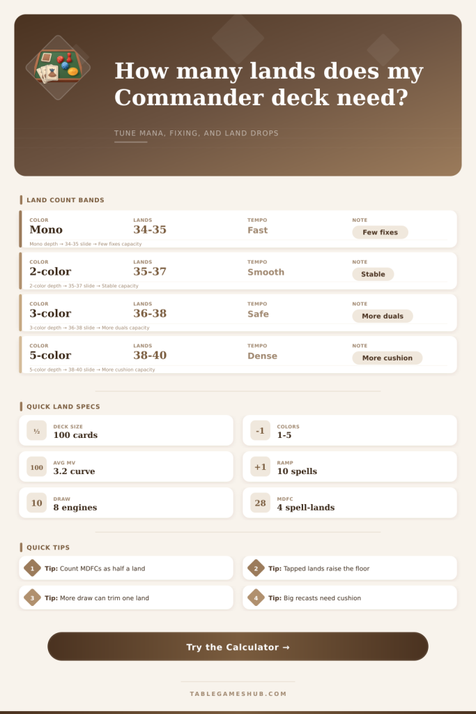 MTG Commander Land Calculator for Smooth Mana