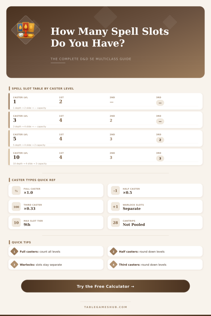 Multiclass Spell Slot Calculator: D&D 5e Slots by Level
