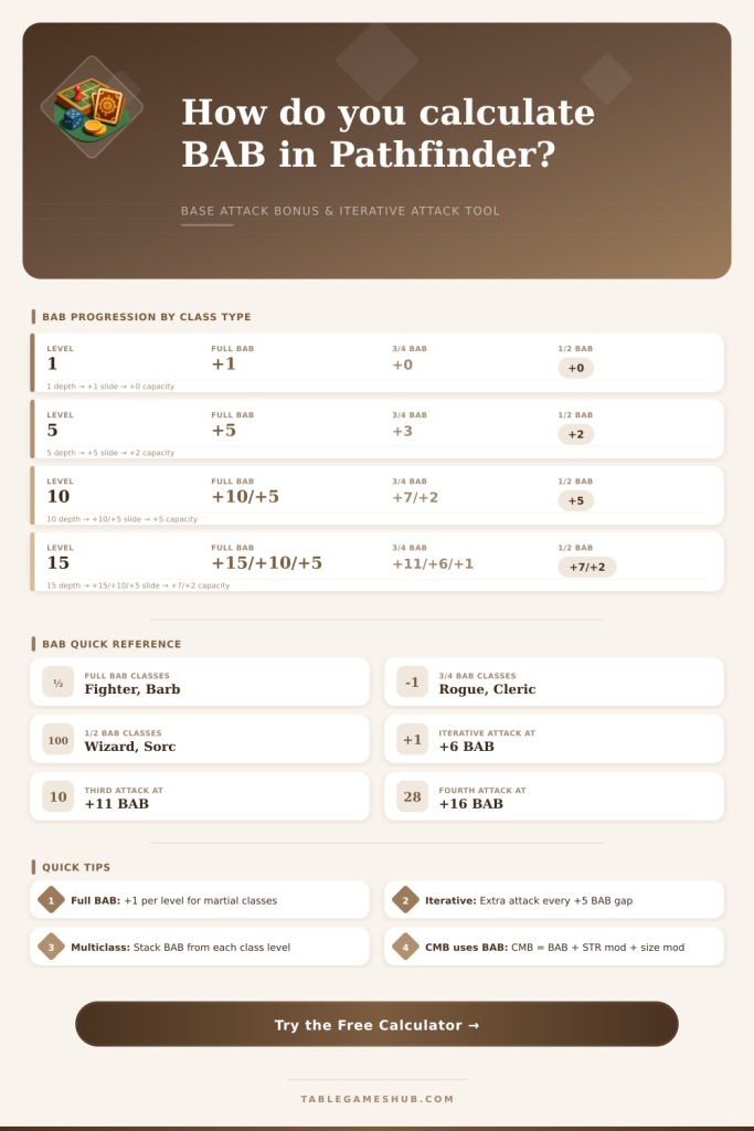 Pathfinder BAB Calculator: Base Attack Bonus by Class