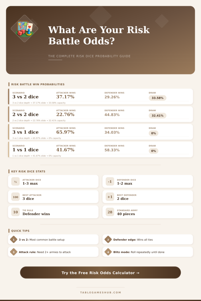 Risk Board Game Odds Calculator: Attack & Defense Probabilities