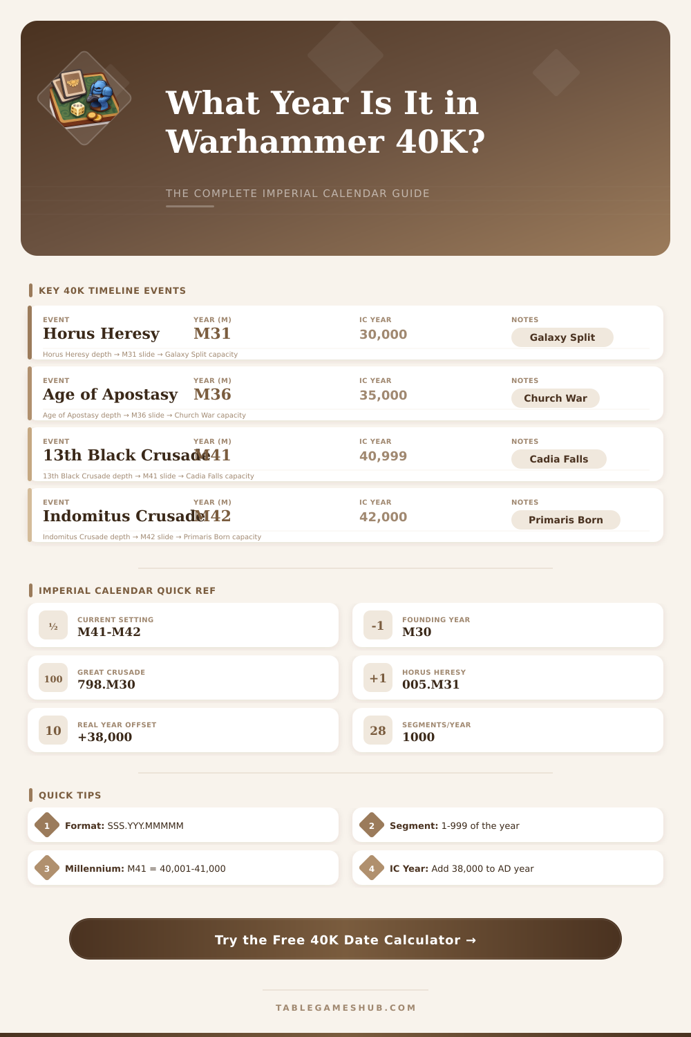 Warhammer 40K Date Calculator – Convert Imperial Years Instantly