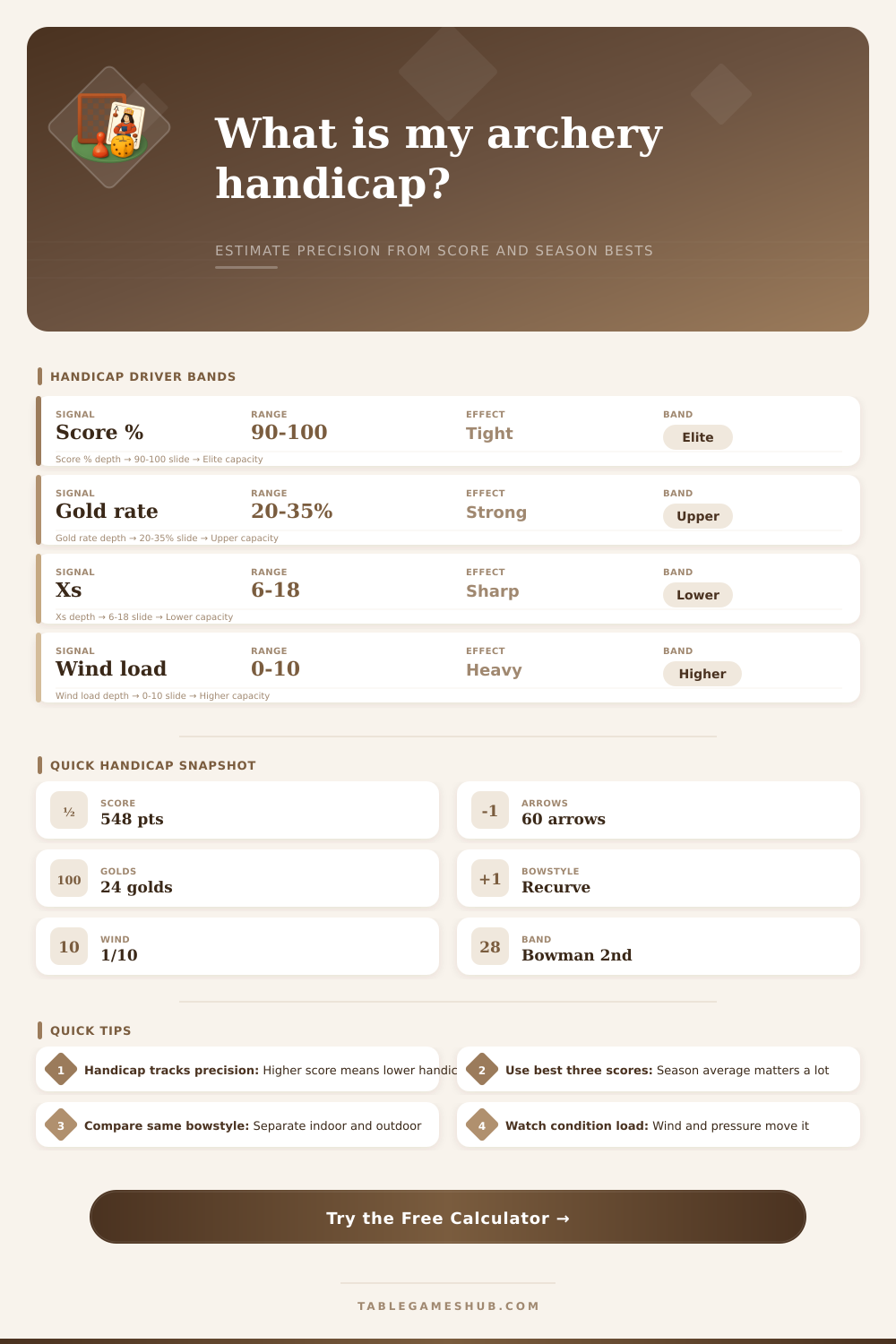 Archery Handicap Calculator for Precision Index