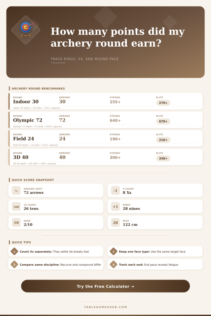 Archery Score Calculator for Ring Totals
