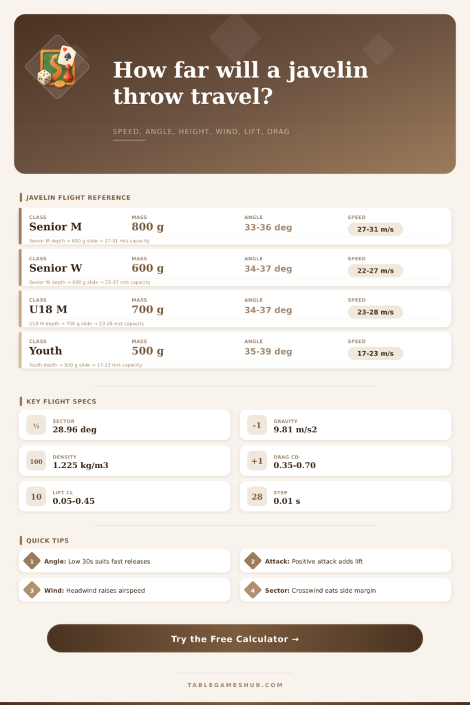 Javelin Throw Distance Calculator