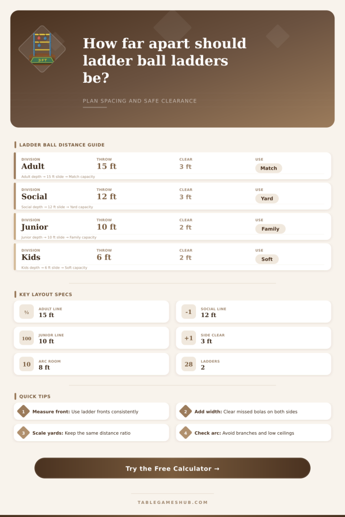 Ladder Ball Distance Calculator