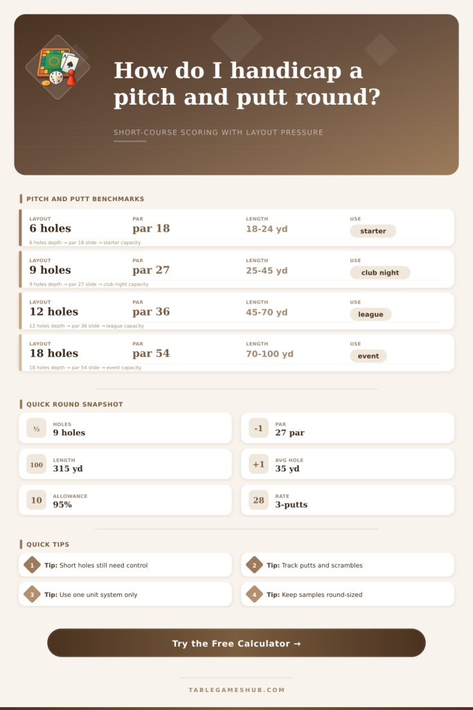 Pitch and Putt Handicap Calculator for Short Courses