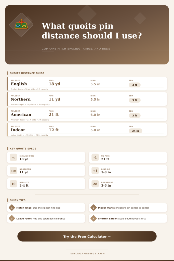 Quoits Pin Distance Calculator