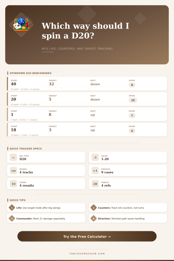 Spindown Dice Calculator for MTG Life Tracking