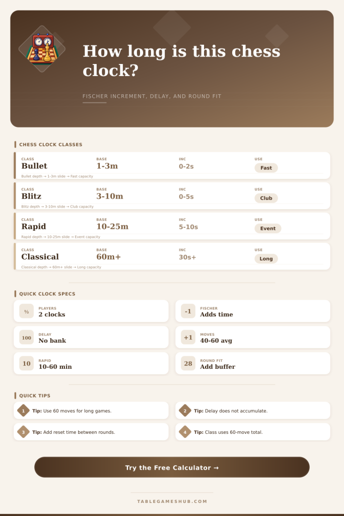 Chess Fischer Time Control Calculator