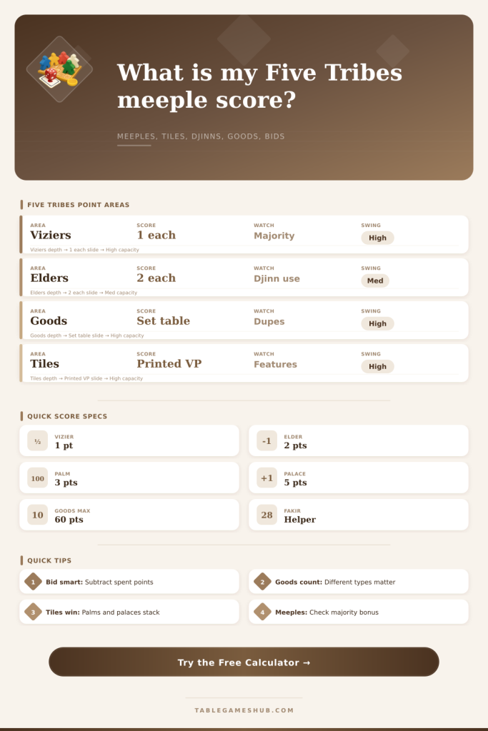 Five Tribes Meeple Calculator
