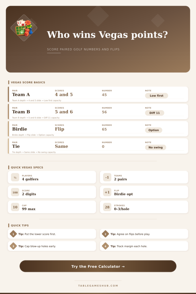 Golf Vegas Game Calculator for Team Points