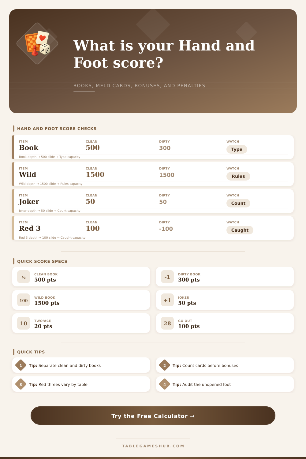 Hand and Foot Score Calculator