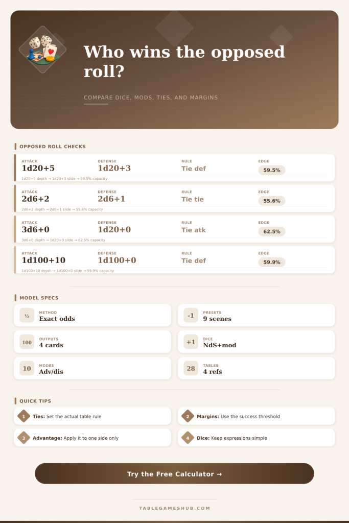 Opposed Dice Roll Calculator