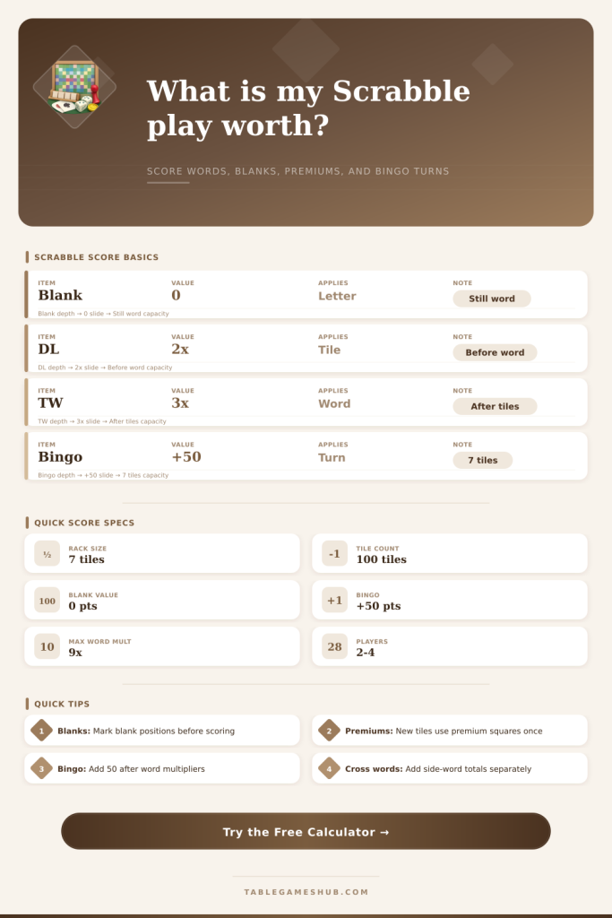 Scrabble Score Calculator With Premium Squares