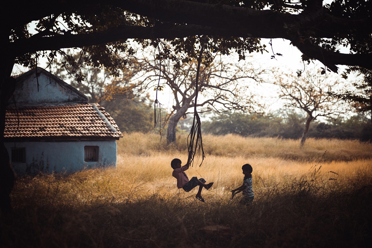 children playing swings children playing swings