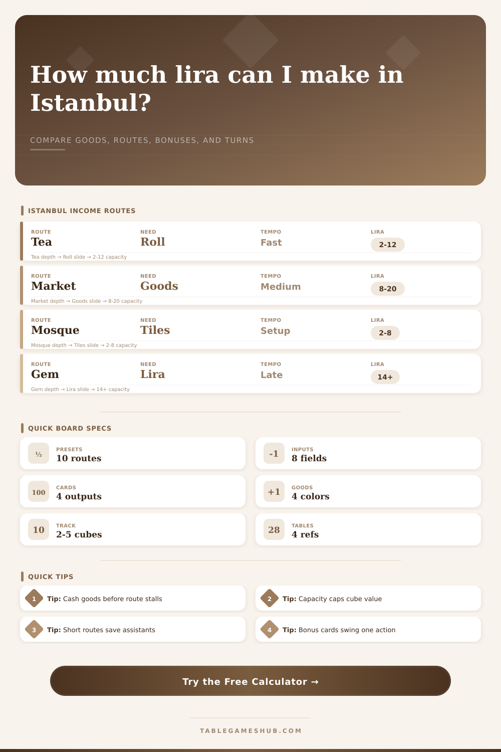 Istanbul Lira Income Calculator