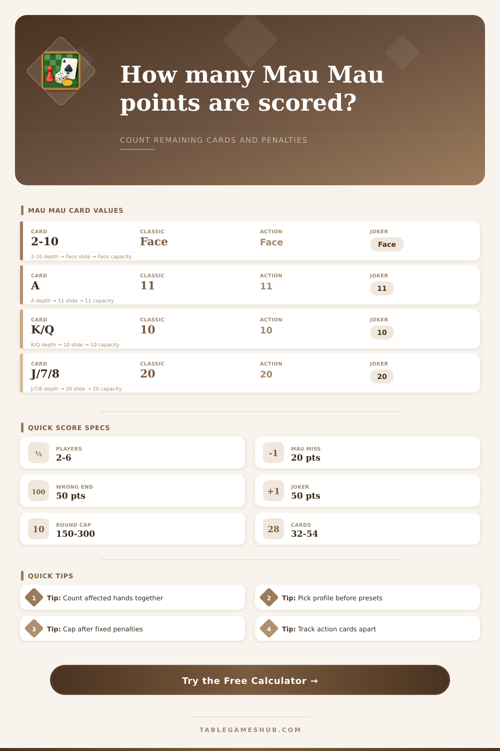 Mau Mau Score Calculator