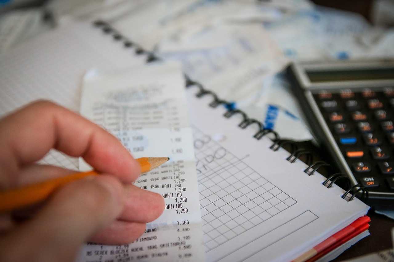 person using calculator