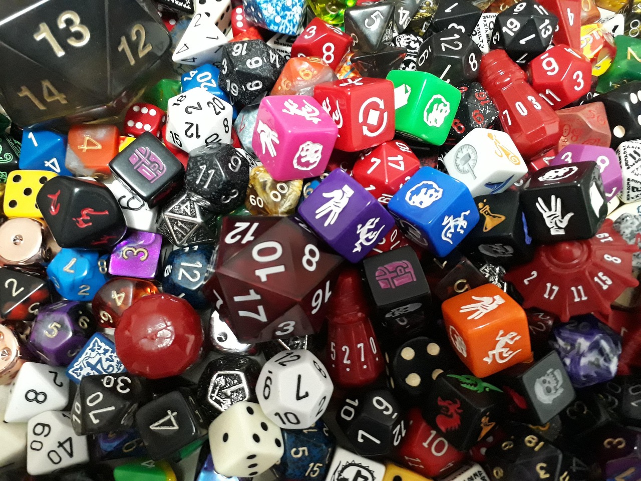 rolling polyhedral dice